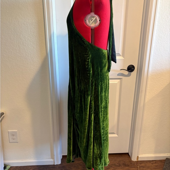 Free People Green Velvet Halter Dress - Picture 3 of 5